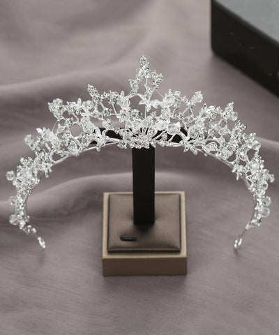 Vogue Silk Alloy Crystal Zircon Hollow Out Girl Crown IU041 TZ-FQ-HAI240802