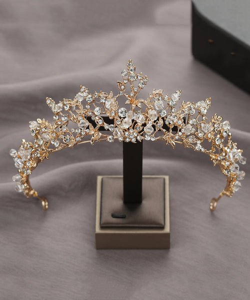 Vogue Silk Alloy Crystal Zircon Hollow Out Girl Crown IU041 TZ-FQ-HAI240802
