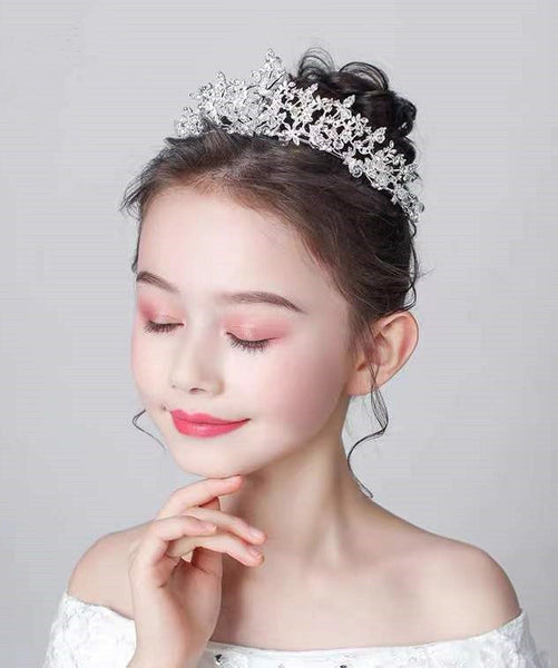 Vogue Silk Alloy Crystal Zircon Hollow Out Girl Crown IU041 TZ-FQ-HAI240802