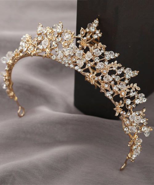 Vogue Silk Alloy Crystal Zircon Hollow Out Girl Crown IU041 TZ-FQ-HAI240802