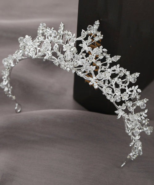 Vogue Silk Alloy Crystal Zircon Hollow Out Girl Crown IU041 TZ-FQ-HAI240802