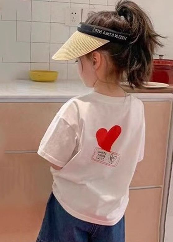 Vogue White Print Patchwork Kids T Shirt Short Sleeve YU1080 WS-RCTZ-STP240529