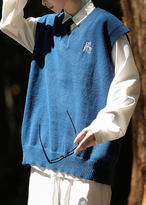 Warm Grey V Neck Solid Knit Men Pullover Waistcoat Sleeveless RJ037 ABC