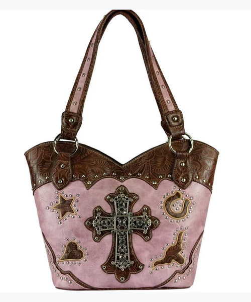 Western Style Hardware Diamond Cross Satchel Bag Handbag GG085 Bag-BGS240606