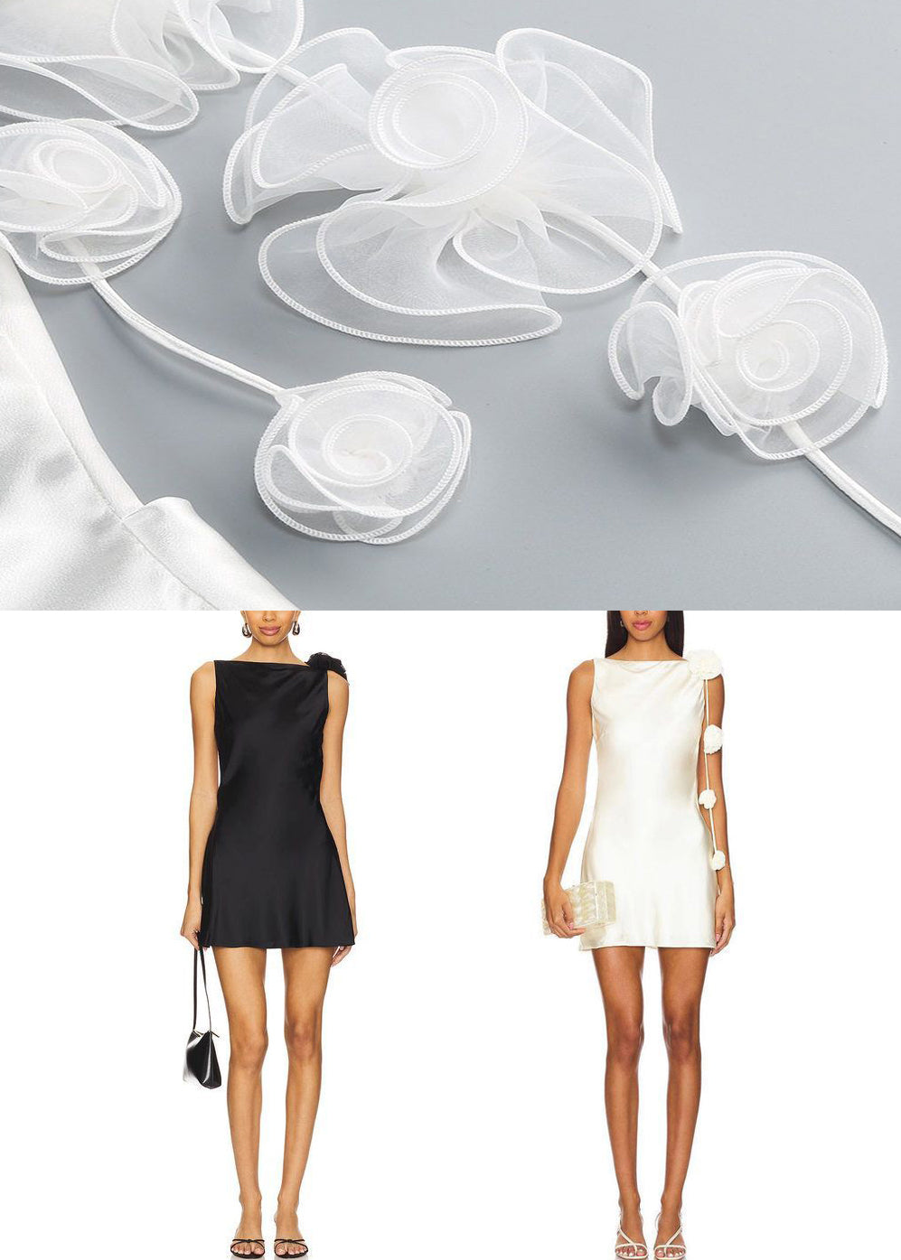 Silk Summer White Dress Party Zippered Backless Solid FashionChic