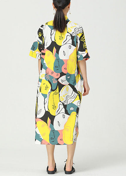 White Button Patchwork Cotton Blouses Dresses Peter Pan Collar Summer AA1034 Ada Fashion