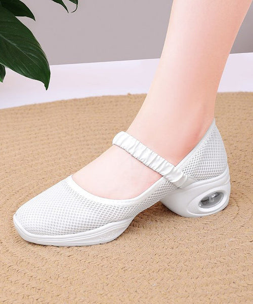 Buckle Sport Mesh Breathable Shoes White Chunky Strap FashionChic