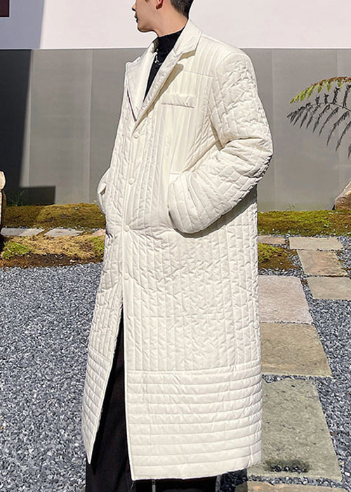 White Pockets Solid Cotton Filled Men Long Coats Winter RJ053 ABC