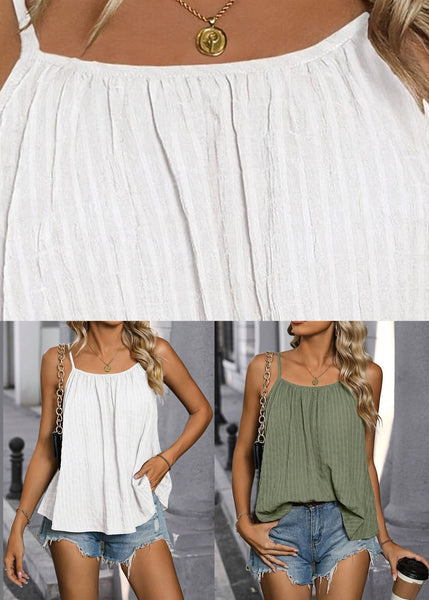 White Neck Vest Cozy Summer Slash FashionChic