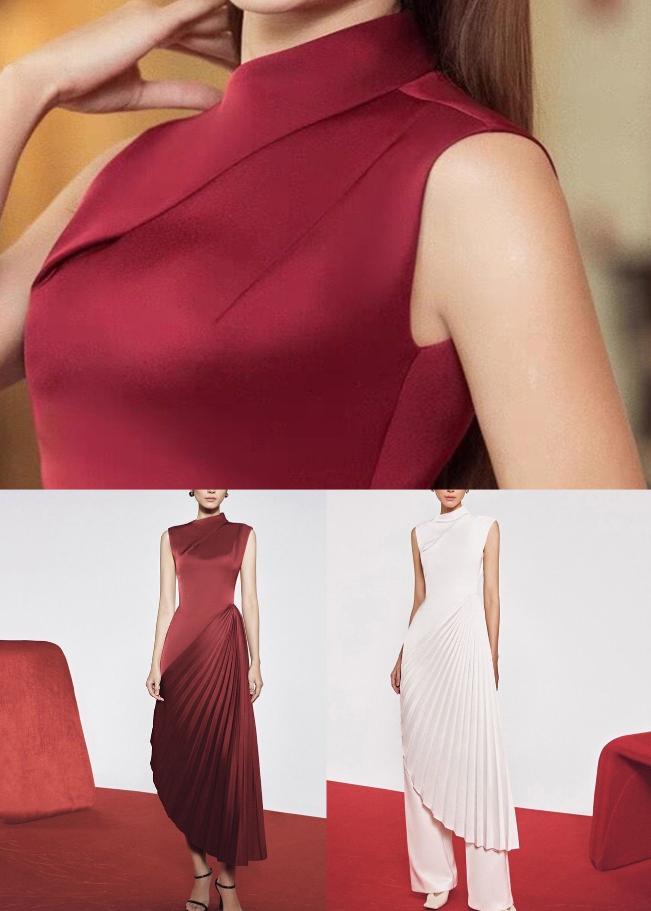 Asymmetrical Wrinkled Silk Solid Dresses Summer White Long FashionChic