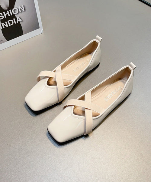 Splicing Women For Wine Shoes Red Flat Cross Leather Strap Faux FashionChic