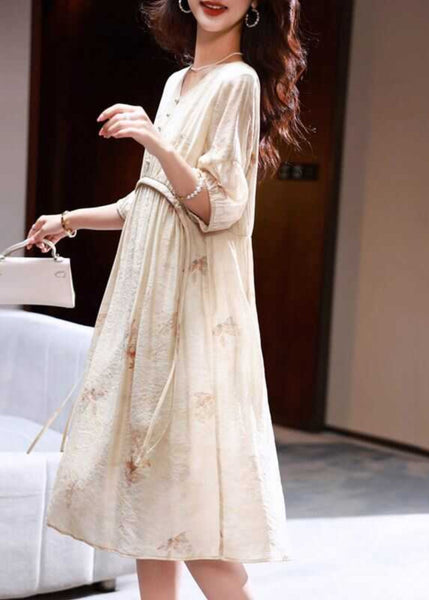 Women Apricot Print Patchwork Party Long Dress Summer WW039 OL-SDL240812