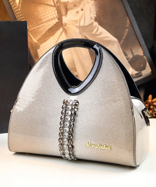 Women Apricot Zircon Large Capacity Faux Leather Tote Handbag YX006 ABC