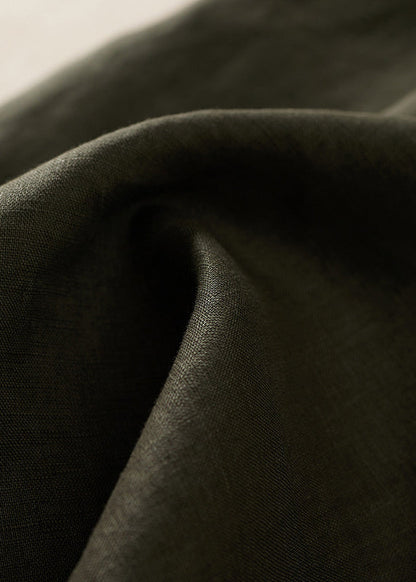 Women Army Green Lace Up Button Linen Dress Summer GG051 MZF-SDL240610