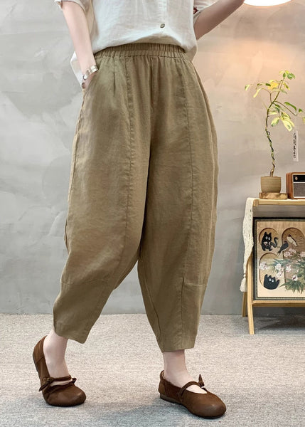 Linen Women Pants Oversized Army Summer Green Harem FashionChic