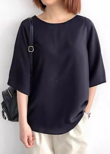 Patchwork Black Summer Shirt Women Bow Tops Oversized Cotton FashionChic