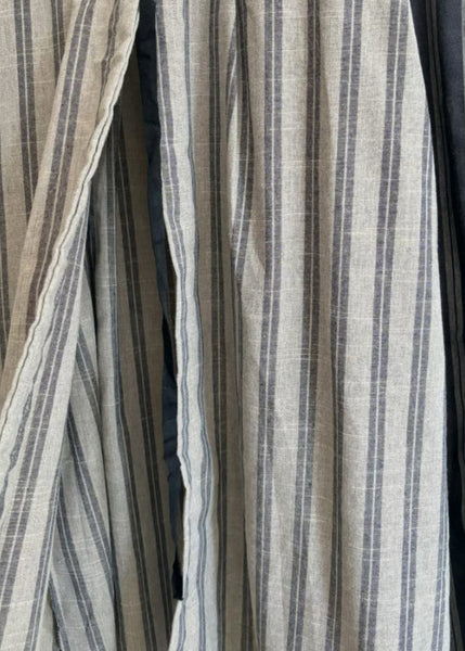 Women Black Striped Tie Waist Long Vest Dress Summer VB1031 Ada Fashion