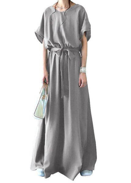 Summer Black Dresses Women Tie Hem Cotton Exra Large Waist FashionChic