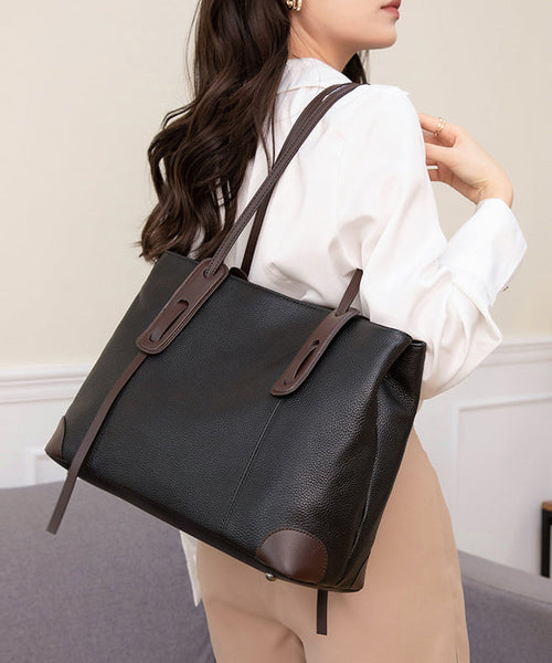 Women Brown Patchwork Faux Leather Satchel Handbag UU1084 Bag-BGS240527