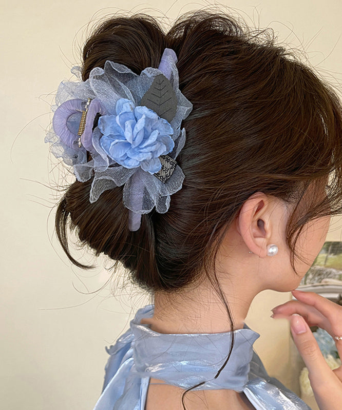 Women Champagne Acrylic Tulle Fabric Rose Hairpin RA010 ABC