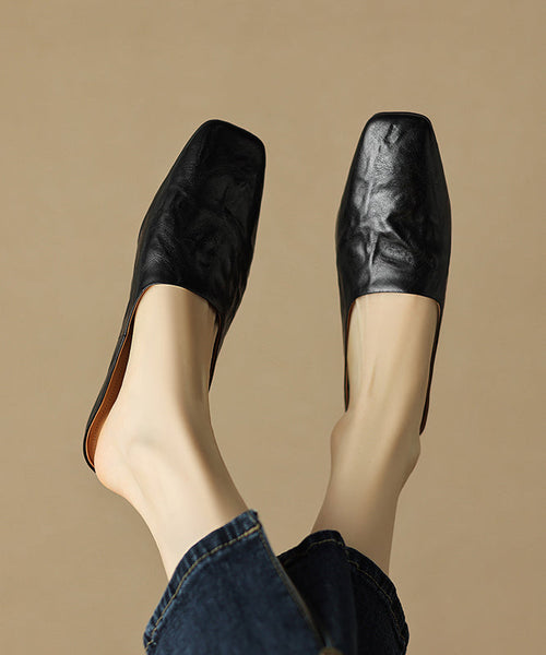 Sandals Splicing Square Toe Women Brown Slide Comfy FashionChic