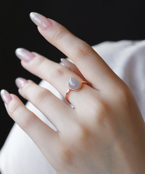 Women Gold Sterling Silver Overgild Jade Rings AC1084 Genistyle Shop