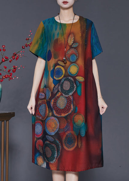 Women Gradient Color Print Silk Maxi Dresses Summer SD1034 Ada Fashion