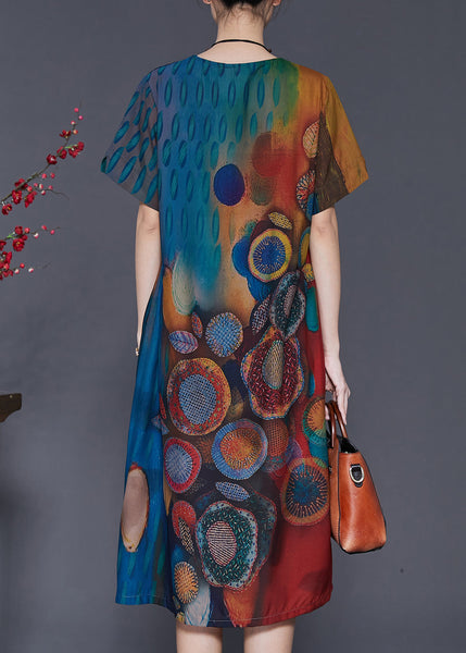 Women Gradient Color Print Silk Maxi Dresses Summer SD1034 Ada Fashion