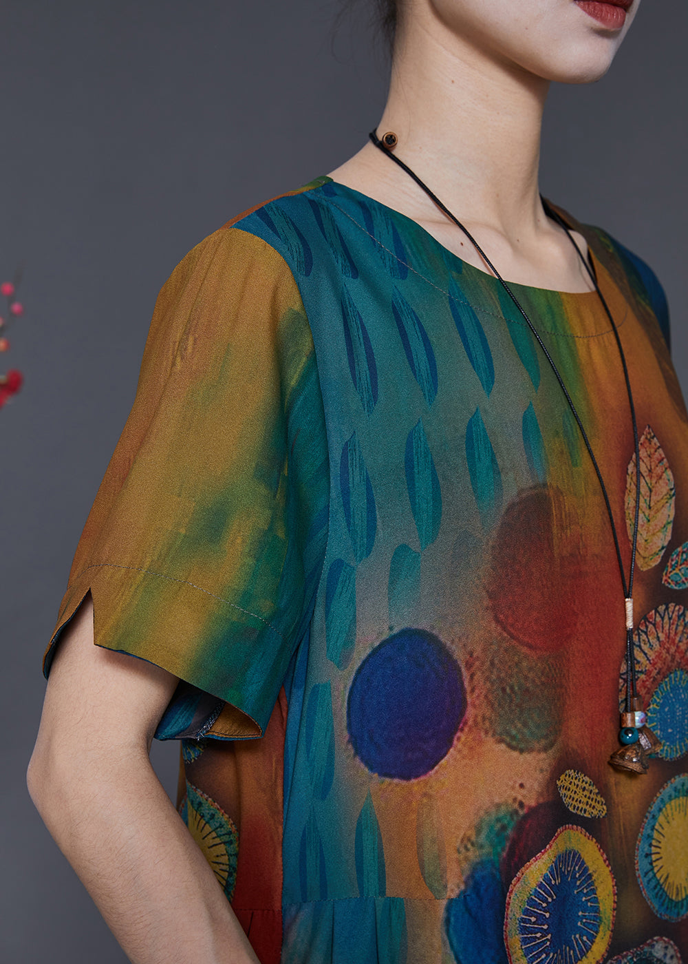 Women Gradient Color Print Silk Maxi Dresses Summer SD1034 Ada Fashion