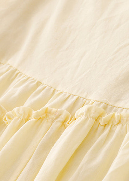 Dress Gradient Ruffled Cotton Vacation Summer Color Women FashionChic