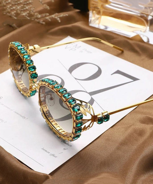 Women Green Best Punk Sunglasses Glasses Zircon XS1067 Ada Fashion
