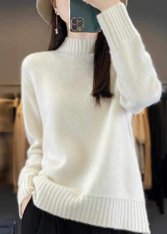 Women Green Half Hign Neck Thick Woolen Knit Sweaters Winter RS039 ABC