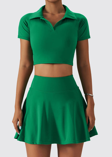 Set Women Collar Tummy And Pan Peter Leggings Green Bra Control FashionChic