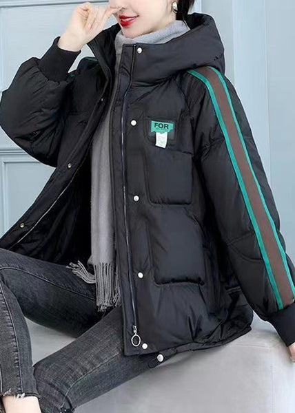 Women Green Zip Up Pockets Fine Cotton Filled Hooded Jackets Winter TD037