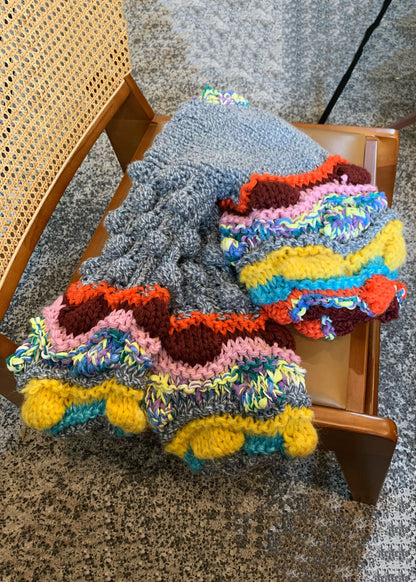 Women Grey V Neck Button Cotton Knit Coat Winter WY030 OM-OL241106