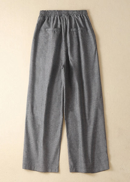 Spring Women Linen Khaki Waist Pants Elastic FashionChic