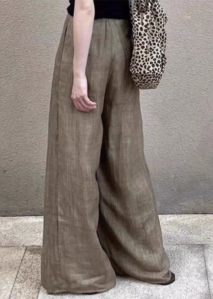Women Khaki Pockets High Waist Wide Leg Pants Fall RK005 ABC