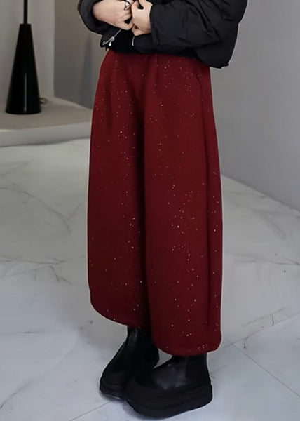 Women Mulberry Sequins Woolen Pants Spring YO009 MZF-CPTS250302