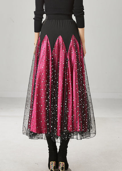 Women Mulberry Zircon Patchwork Tulle Skirts Spring YU1021 Ada Fashion