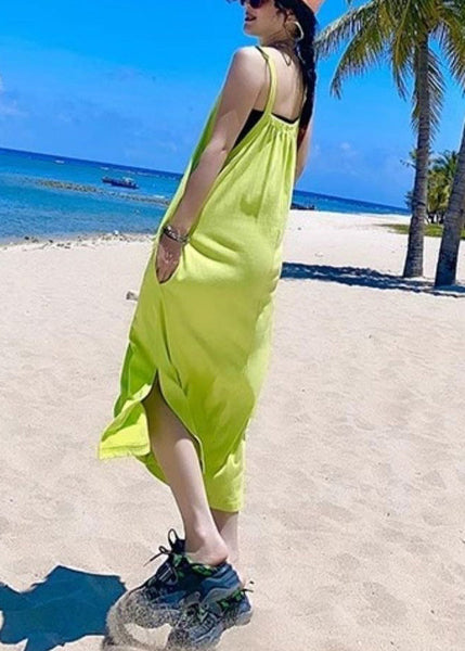 Orange Cotton Oversized Summer Women Print Vacation Sundresses FashionChic