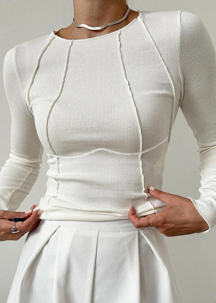 Women Cotton O Shirts Green Solid Neck T Pea Spring FashionChic