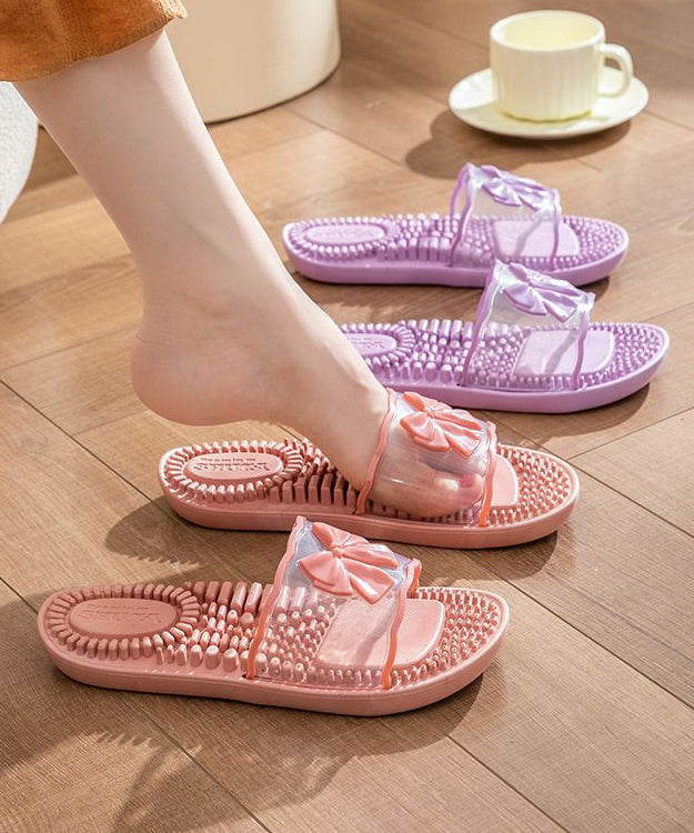 Women Pink Comfy Slippers Shoes Peep Toe AA022 shoe-CS240815