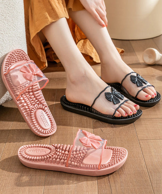 Women Pink Comfy Slippers Shoes Peep Toe AA022 shoe-CS240815