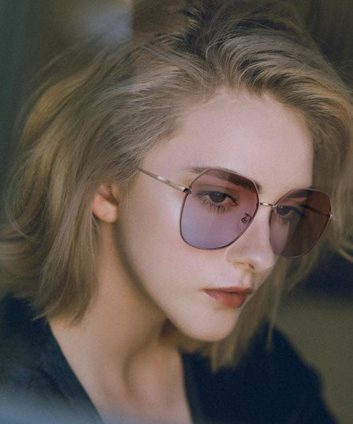 Women Pink Large Frame Gradient Round Face Sunglasses XS1049 Ada Fashion