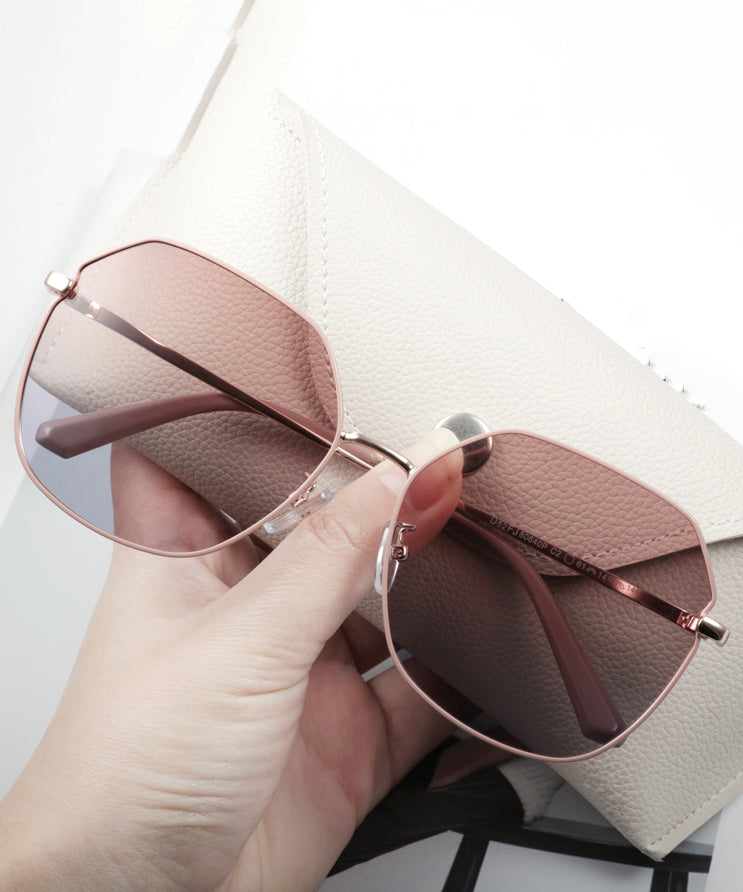 Women Pink Large Frame Gradient Round Face Sunglasses XS1049 Ada Fashion
