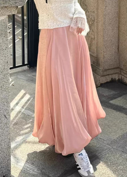 Skirts Pink High Summer Waist Solid Women FashionChic