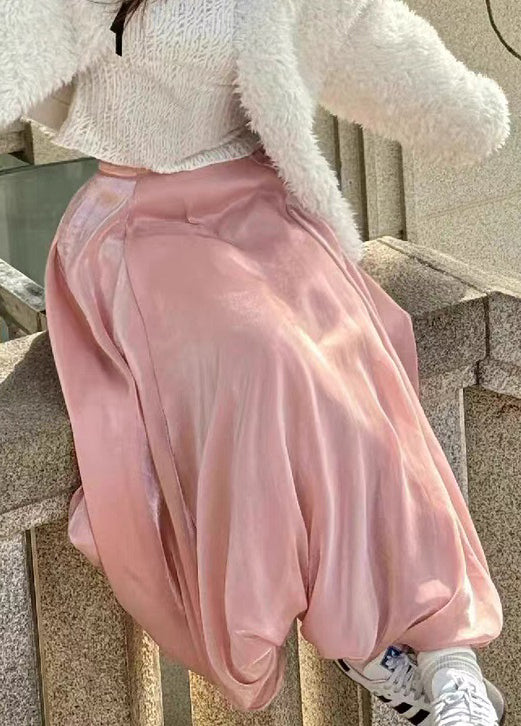 Skirts Pink High Summer Waist Solid Women FashionChic