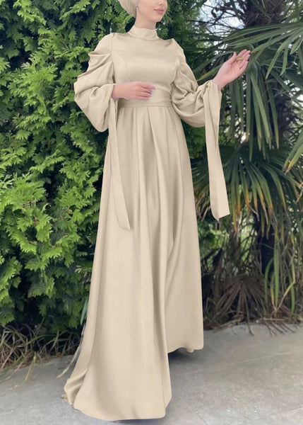 Women Purple Wrinkled Slim Fit Silk Holiday Dress Fall QL043 OM-ZS241023