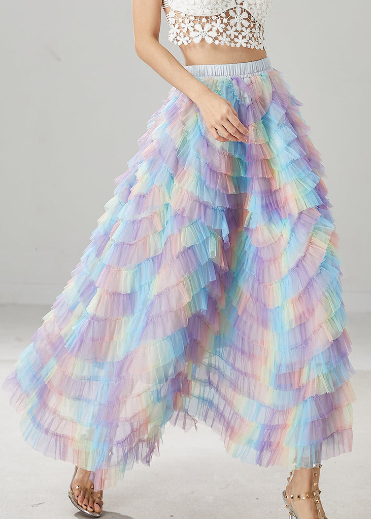 Women Rainbow Exra Large Hem Tulle Skirts Summer YU1031 Ada Fashion