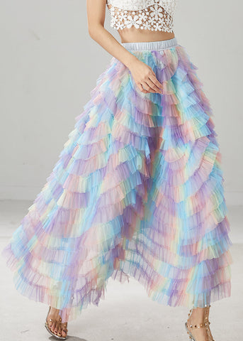 Women Rainbow Exra Large Hem Tulle Skirts Summer YU1031 Ada Fashion